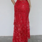 Spaghetti Straps Birthday Party Dresses Red Lace Prom Dresses     fg4831