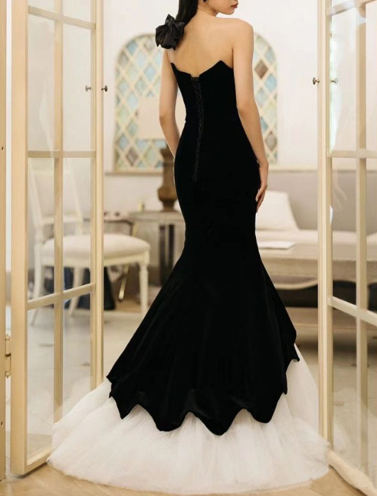 Charming Black Sleeveless Mermaid Long Prom Dress Formal Party Dress    fg5601