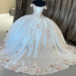 Quinceanera Dress Ball Gown 3D Flowers Appliques Lace Corset Sweet 15 16 Graduation vestidos de 15 anos      fg5920