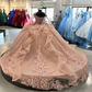 Pink Ball Gown Quinceanera Dresses with Cape 15 Party 3D Flower Princess Dresses with Lace     fg4104