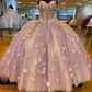 Luxury Lace Flower Quinceanera Dress Beading Tulle Vestidos De 15 Años Sweet 16 Dress Formal Birthday Party Ball Gown     fg5681