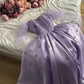 Vintage A line Sweetheart Pearls Long Sleeves Lilac Prom Dress Evening Dresses       fg6825