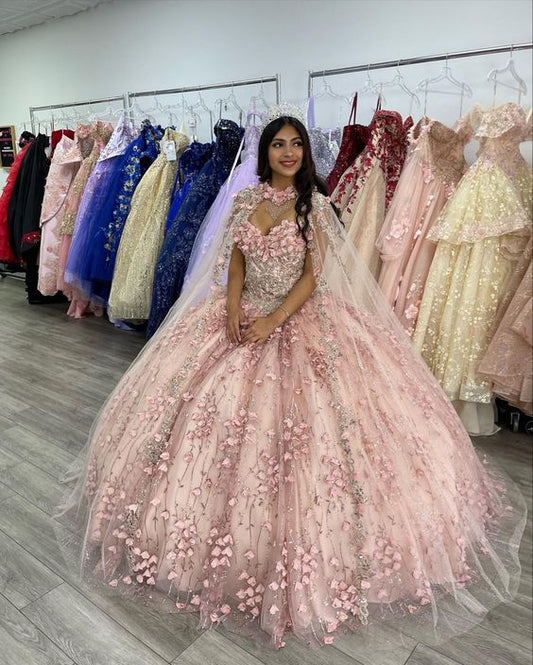 Blush quinceañera dress Ball Gown Prom Dresses Evening Gown    fg2798