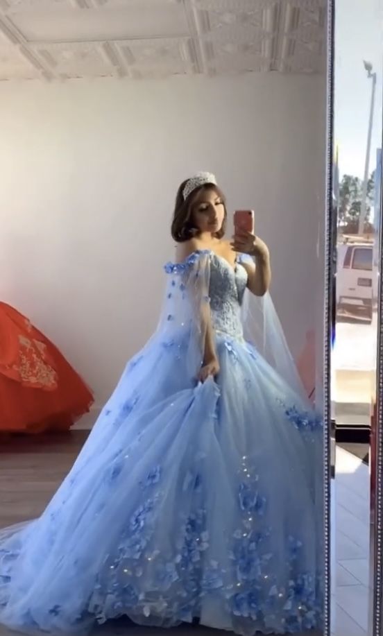A-Line Princess Blue Ball Gown Prom Dresses      fg1416