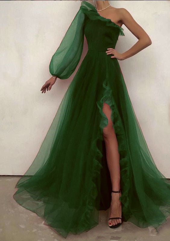 Green A-line Evening/Prom Dresses      fg1698