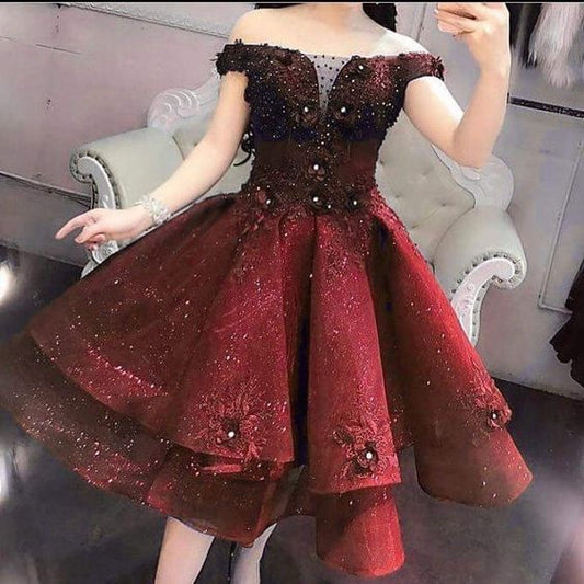 Chic Short Prom Dresses Women A-line Homecoming Dress     fg1778