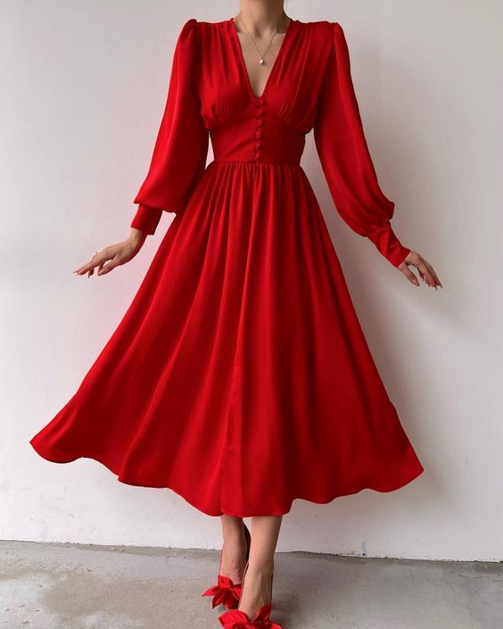 Red A Line Elegant Prom Dress Ankle Length Formal Evening Dress      fg1983