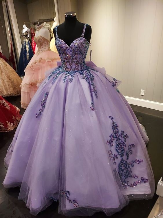 Princess Purple Prom Ball Gown Dresses        fg1232