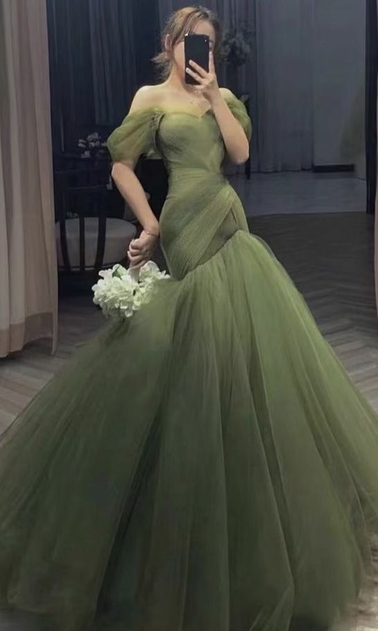Mermaid Green Prom Dresses Formal Evening Dress    fg1670