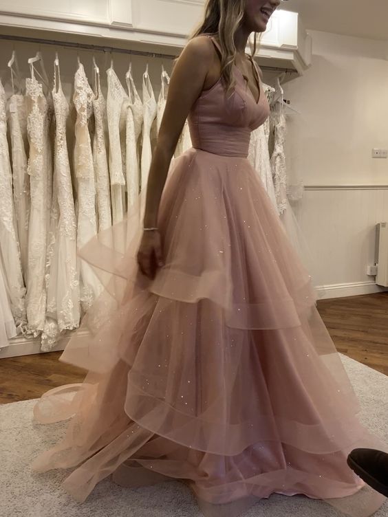 A-Line Pink Long Prom Dress Formal Evening Dresses       fg3278
