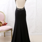 Mermaid High Neck Beaded Black Formal Evening prom Gown with Slit     fg1850