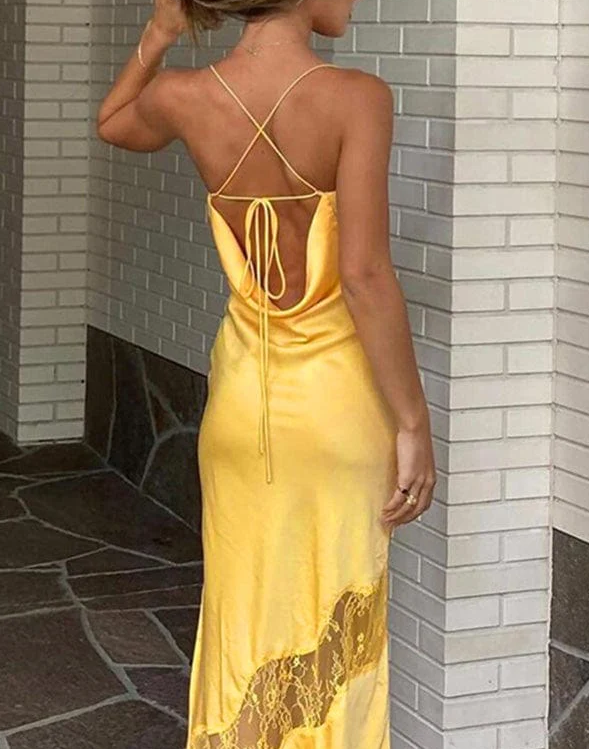 Yellow Long prom dresses sexy party dress    fg2323