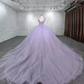 Shimmering Beaded Layered & Ruffled Deep V Neck Quinceañera Princess Ball Gown   fg2712