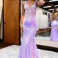 Plunging V-Neck Sequins Sparkly Prom Dress       fg49