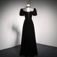 evening dress 2022 spring black puff sleeve long birthday dress prom dress      fg131