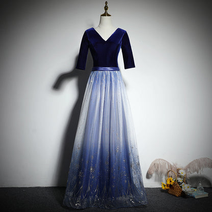 A-line blue bridesmaid dress evening dress new prom dress party gowns     fg195
