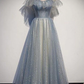 Pretty Light Blue Sparkly Long Elegant Princess Dress Prom Dress         fg441