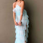 Elegant Halter Tulle Blue Prom Dress With Layers, Long Formal Evening Dresses     fg536